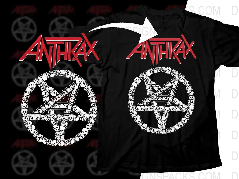 Classic Anthrax A Skull Logo Red And White Png Halftone Digital Download