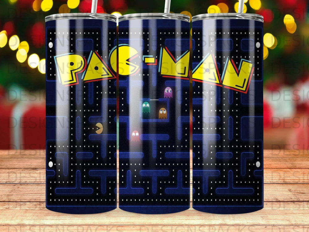 Classic Arcade Game Pac-Man Maze Ghosts Tumbler Digital Wrap Design
