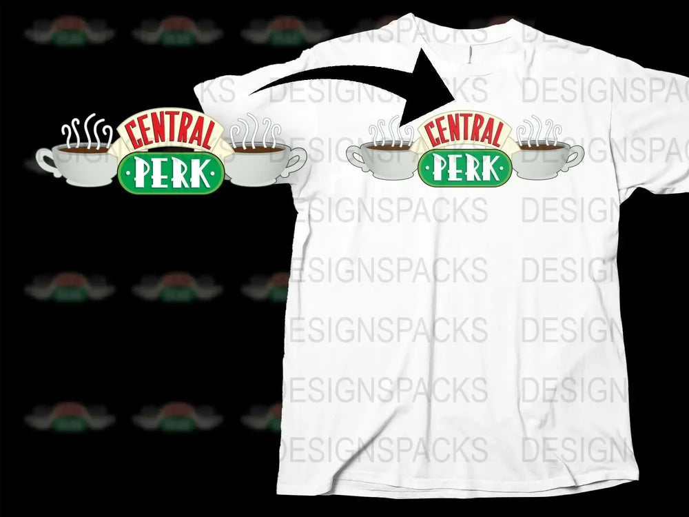 Classic Central Perk Logo Graphic Print Png Digital Download