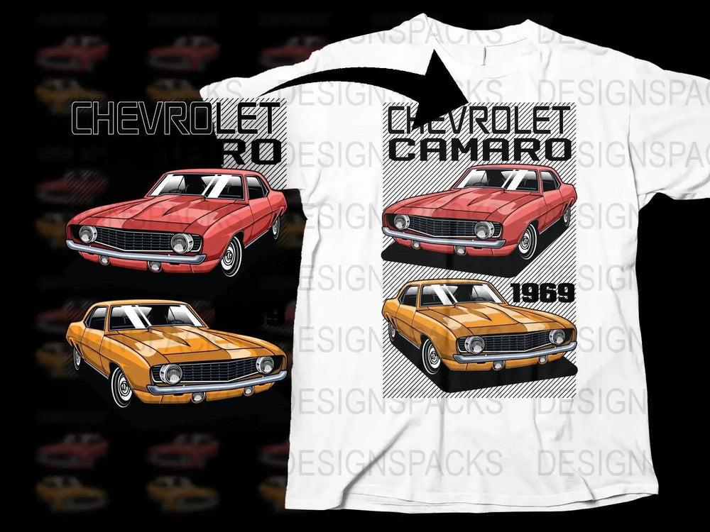 Classic Chevrolet Camaro 1969 Png Digital Download