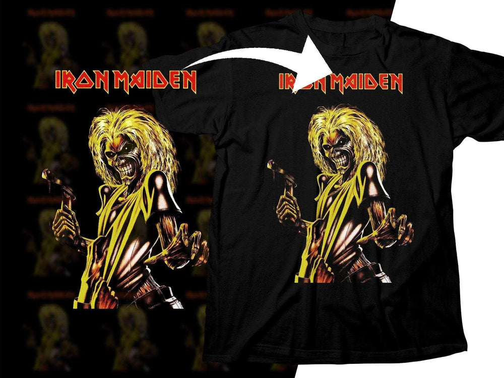 Classic Iron Maiden Art with Screaming Figure Png Halftone Digital Download
