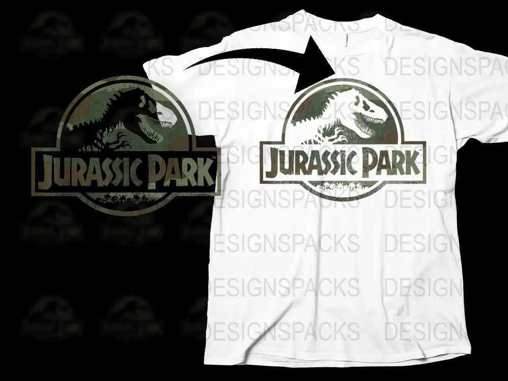 Classic Jurassic Park Logo Graphic Png Digital Download