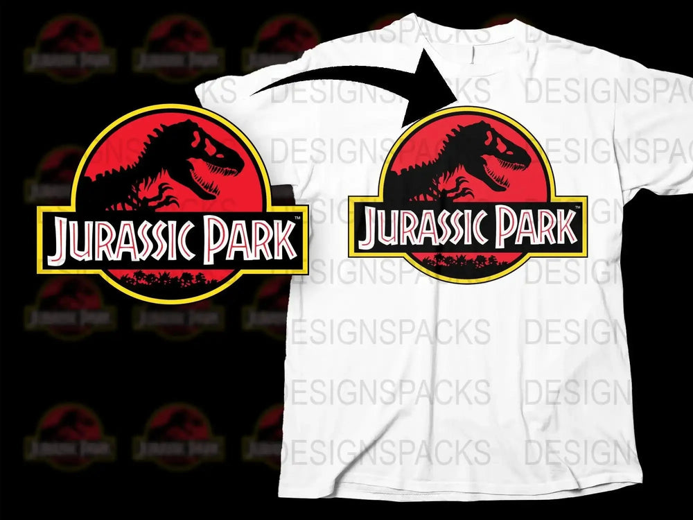 Classic Jurassic Park Logo Graphic Png Digital Download