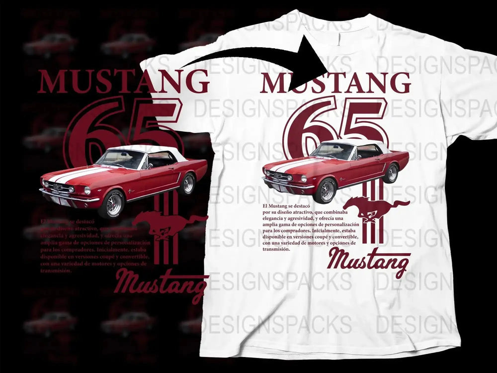 Classic Mustang 65 Retro Car Lovers Png Digital Download