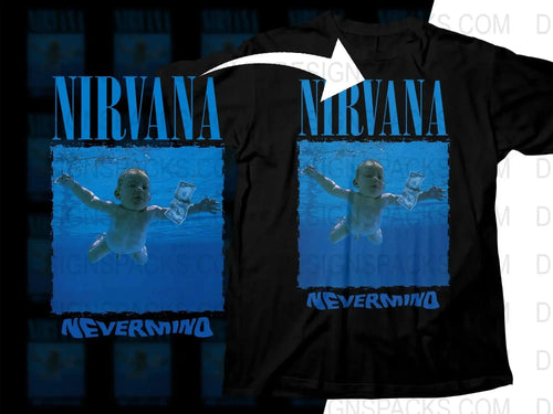 Classic Nirvana Nevermind Album Cover Rock Png Halftone Digital Download