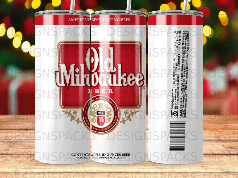 Classic Old Milwaukee Brew Tumbler Digital Wrap Design