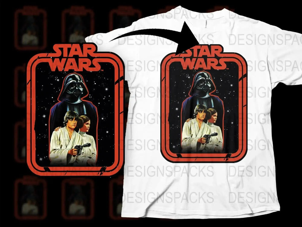 Classic Star Wars Retro Movie Poster Png Digital Download