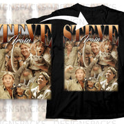Collage of Steve Irwin with crocodiles and a wombat, text reads "Steve Irwin".