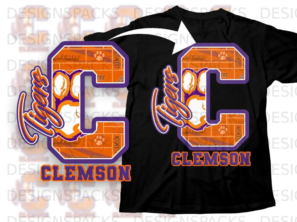 Clemson Tigers Large Letter C Design T-Shirt