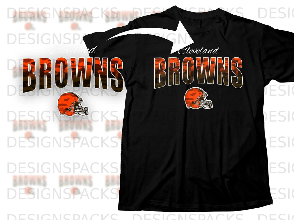 Black t-shirt with Cleveland Browns text and helmet graphic.