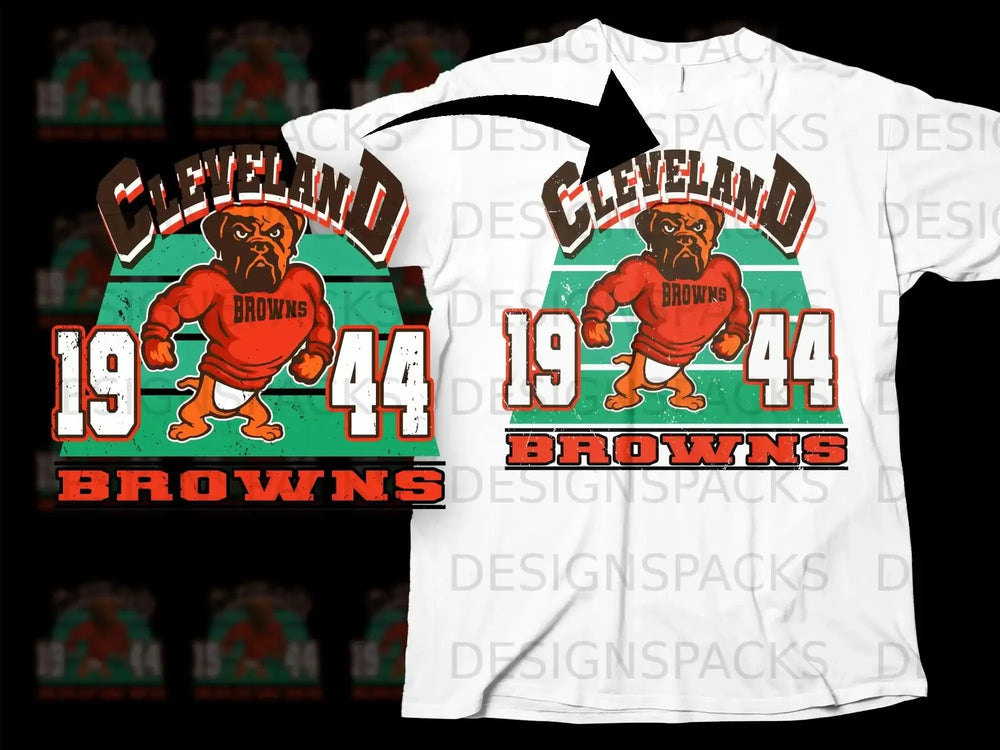 Vintage Cleveland Browns 1944 Mascot Retro Style Shirt