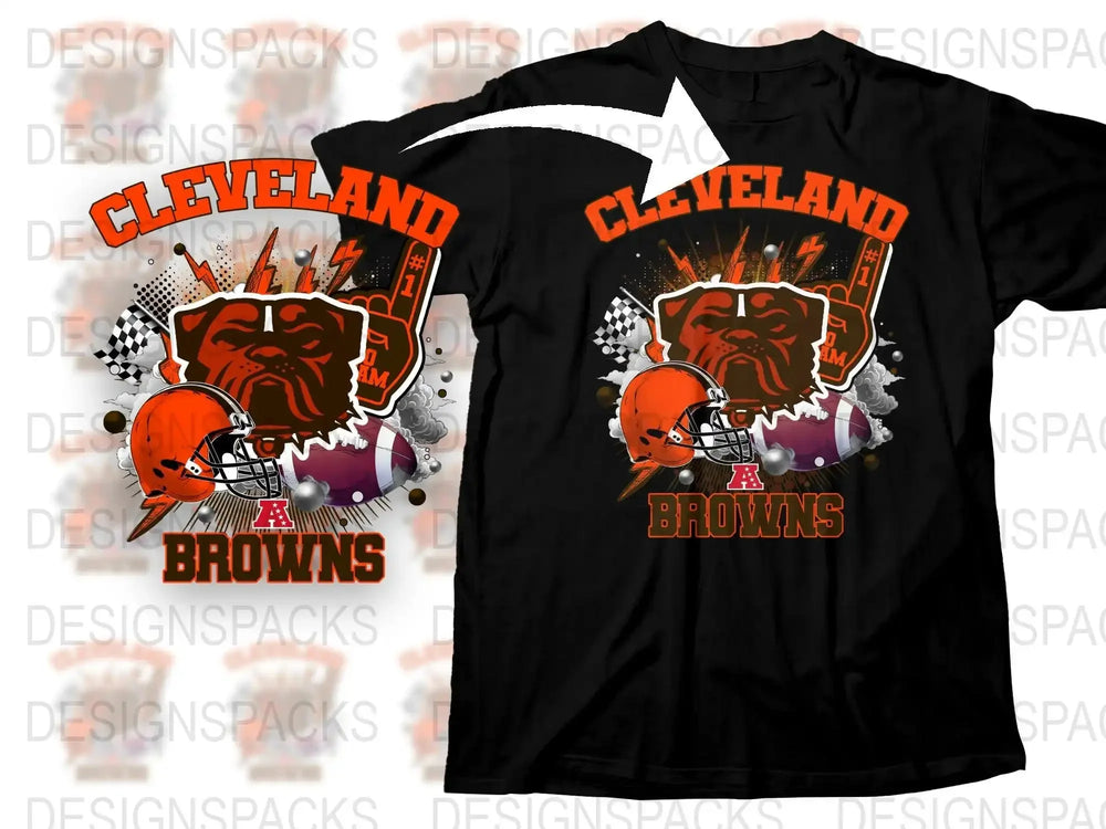 Cleveland Browns T-Shirt, Vintage Football Team Graphic Tee, Fan Apparel Black Shirt