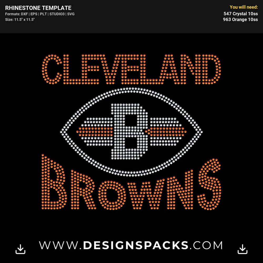 Cleveland Browns Logo Rhinestone Digital Template
