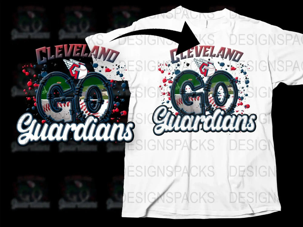 Cleveland Go Guardians Baseball Fan Png Digital Download