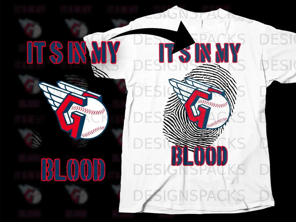 It's In My Blood Baseball Themed Graphic T-Shirt