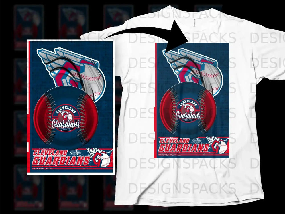 Cleveland Guardians Baseball Themed T-Shirt