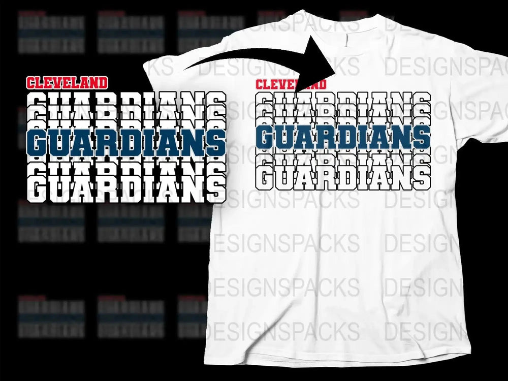 Cleveland Guardians Graphic Design Png Digital Download