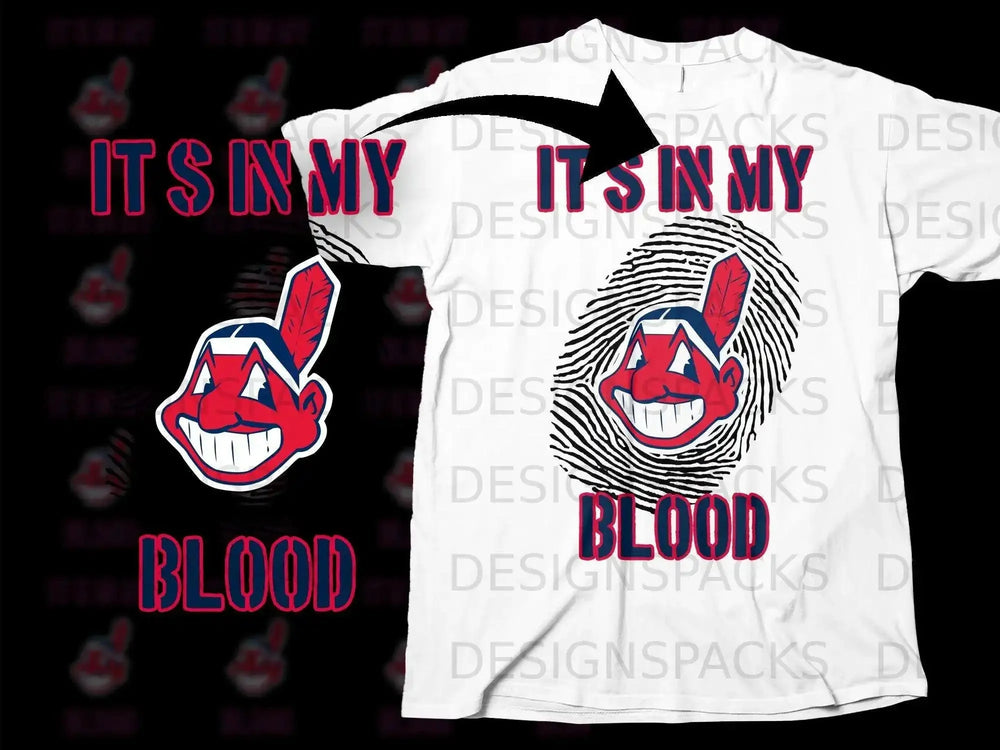 It's In My Blood Bold Fingerprint Design T-shirt