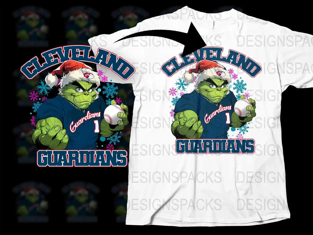 Cleveland Guardians MLB Grinch Baseball Fan Png Digital Download