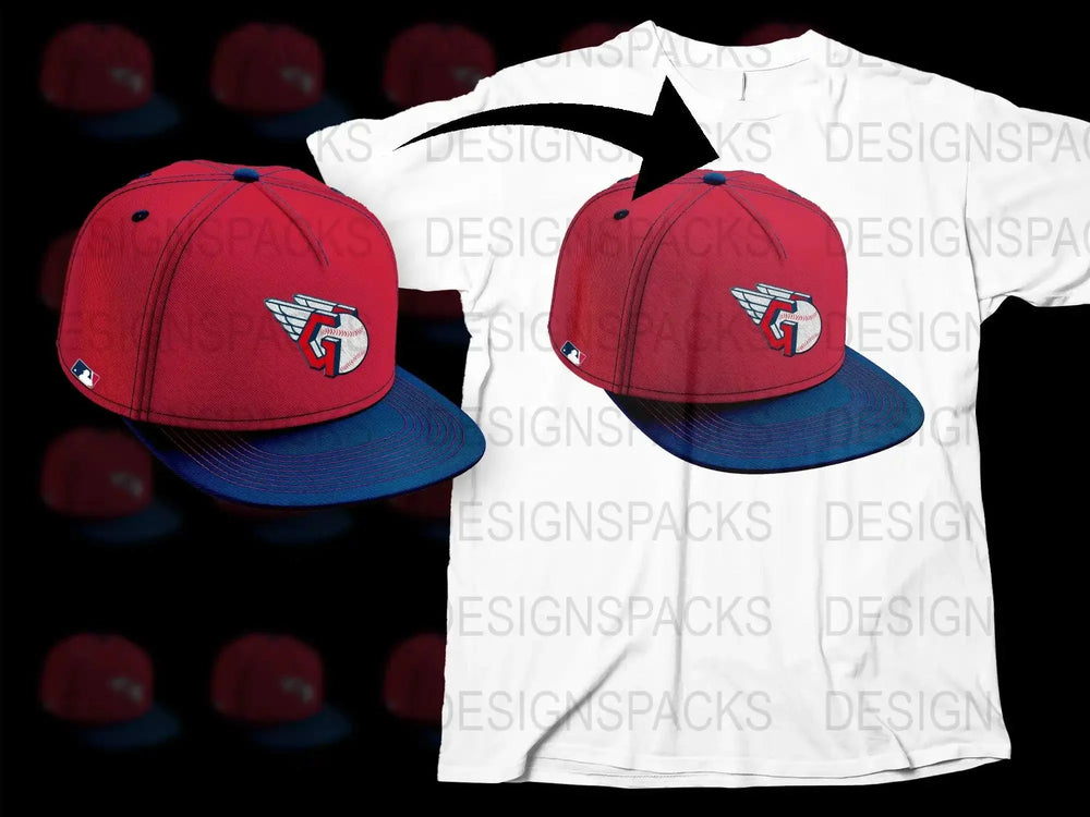 Cleveland Guardians Red and Blue Logo Design Png Digital Download