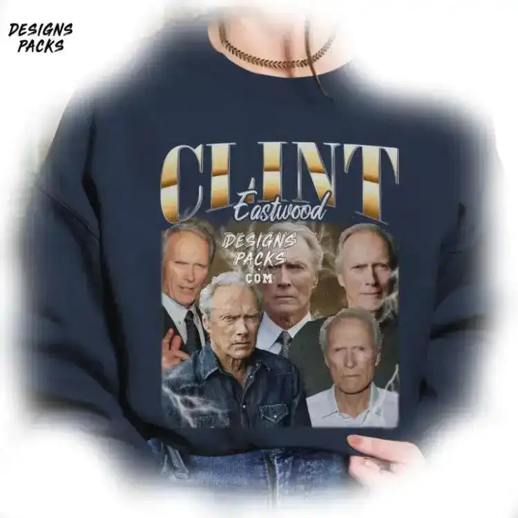 Clint Eastwood Homage Tv Vintage Graphic Png Design