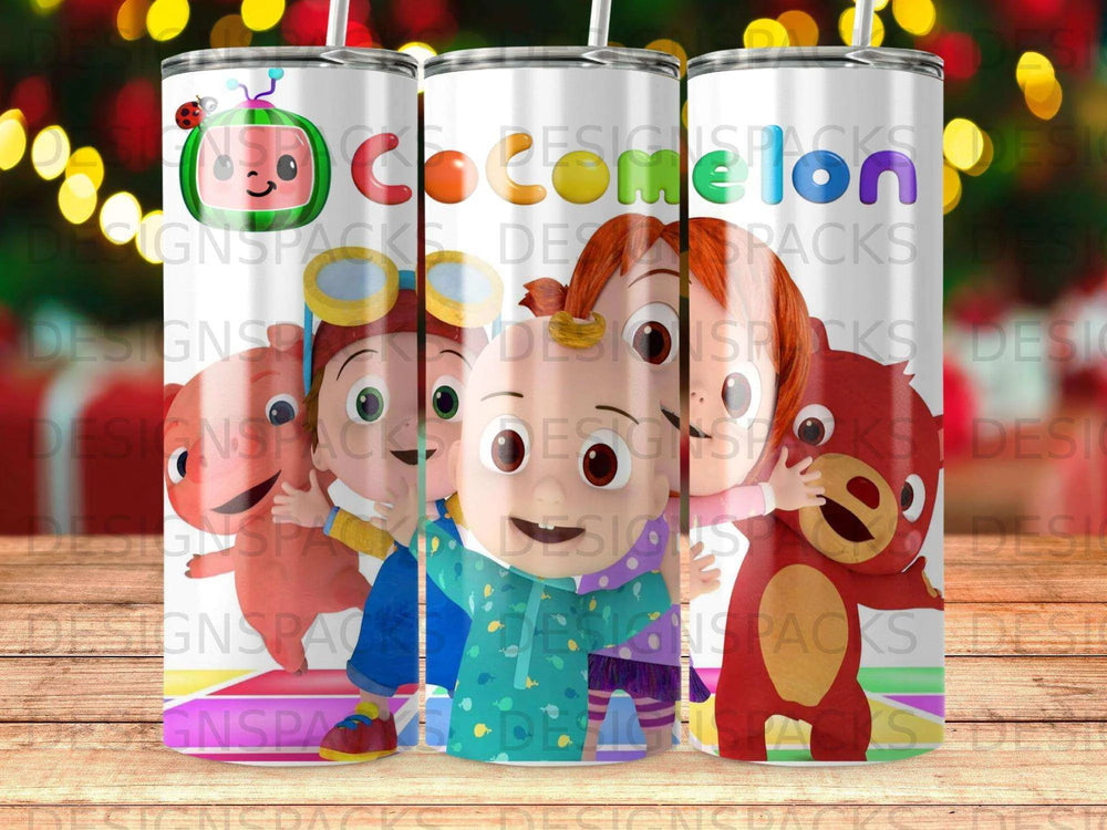 Cocomelon Friends Character Group Tumbler Digital Wrap Design