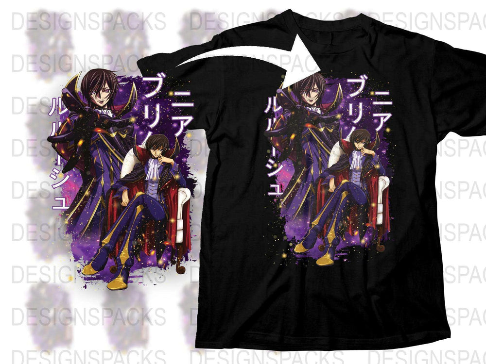 Anime Graphic T-Shirt, Cool Manga Character Print, Unisex Black Tee, Vibrant Streetwear Style, Casual Outfit