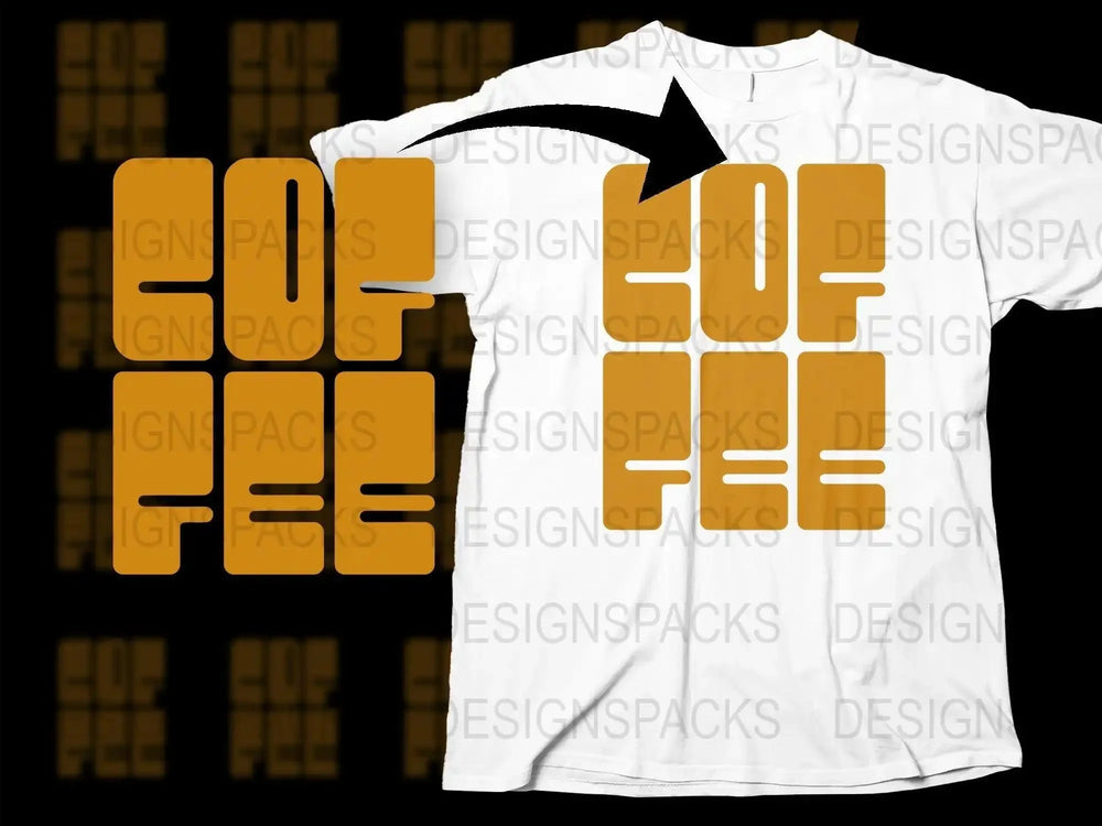 CoFee Retro Logo Design Casual Fashion Png Digital Download