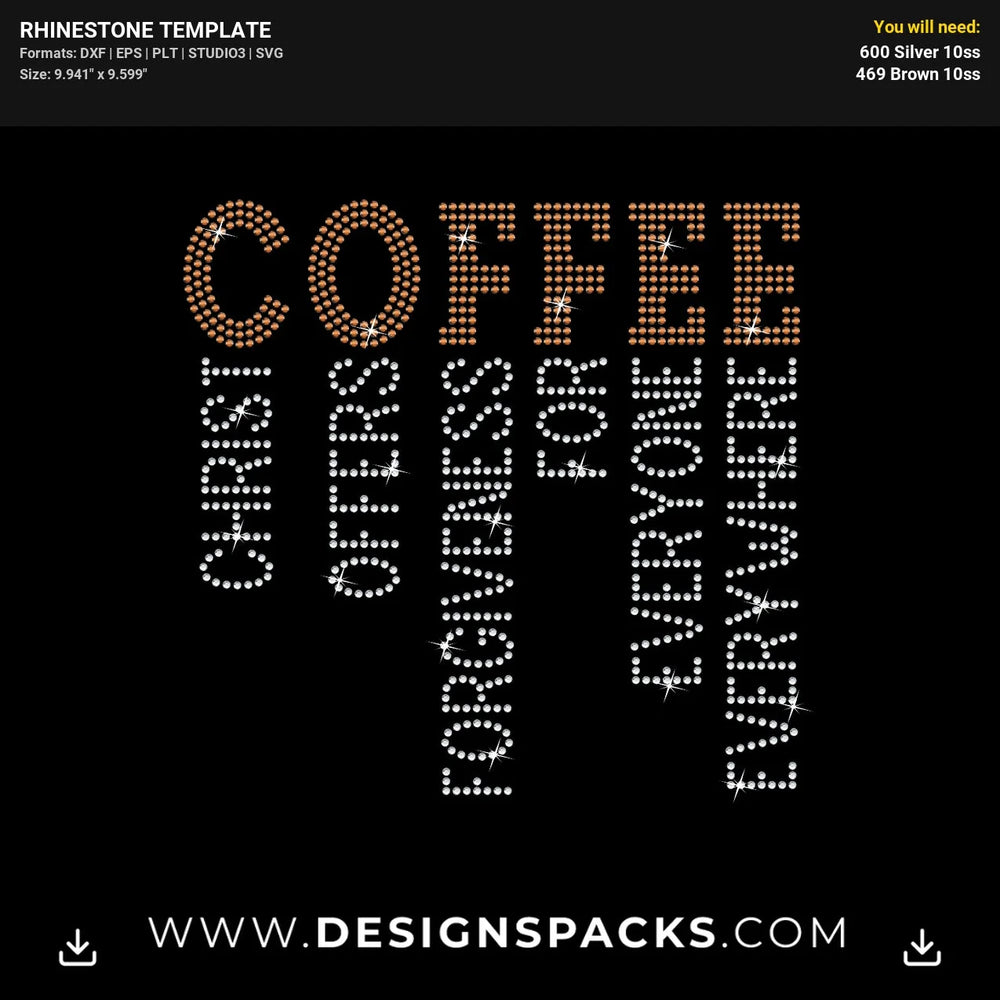 Coffee Christ Offers Rhinestone Digital Template