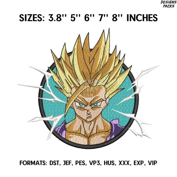 Coin Goku Embroidery Design File, Dragon Ball Anime Embroidery Design, Anime Pes Design Brother, Machine embroidery file
