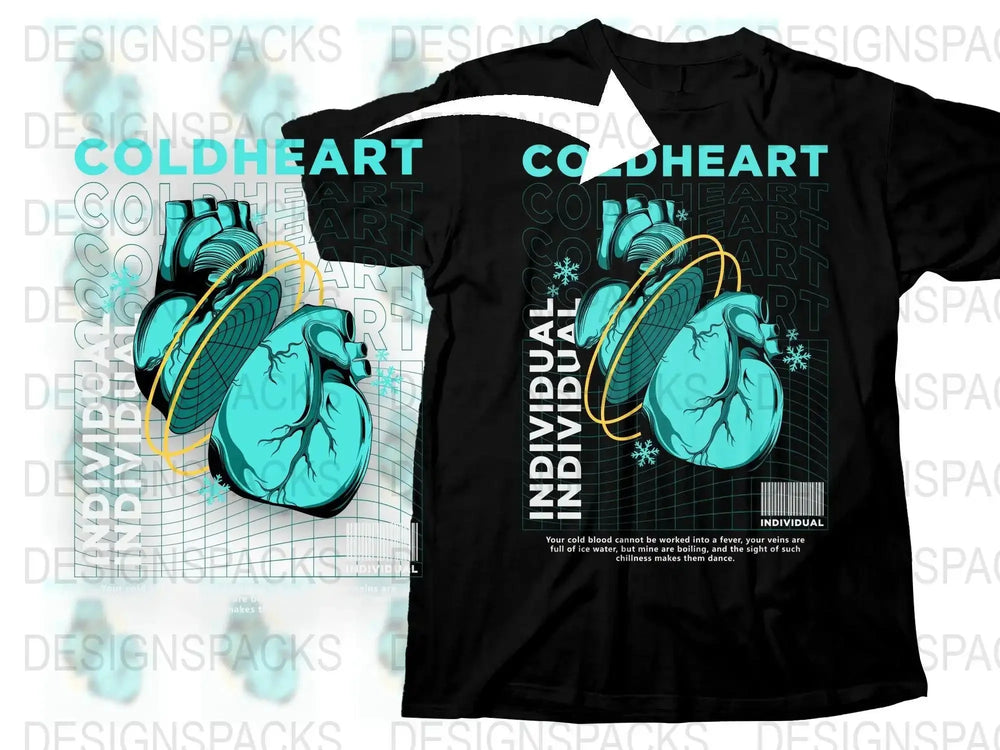 Coldheart Graphic Design Heartbeat Art Png Digital Download