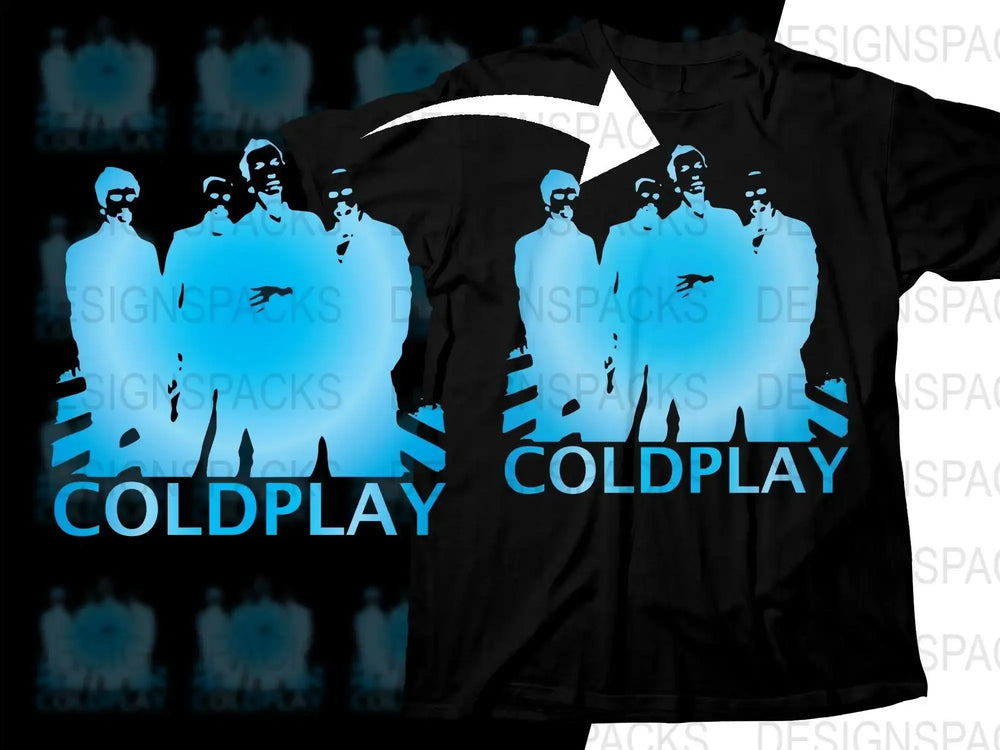 Coldplay Band Members Silhouette Rock Band Graphic Png Design Digital Download