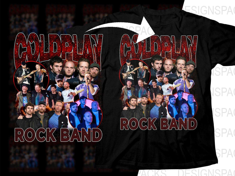 Coldplay Rock Band Music Bootleg Graphic Png Digital Download