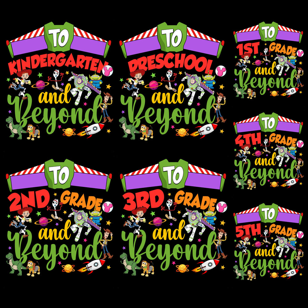 7 Back to School And Beyond Toy Story Kids Designs Bundle PNG