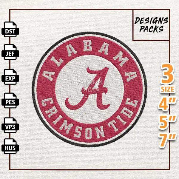 College Football Alabama Crimson Tide Embroidery Design
