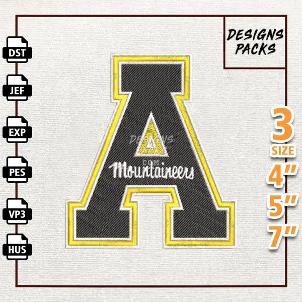 College Football Appalachian State Mountaineers Embroidery Design