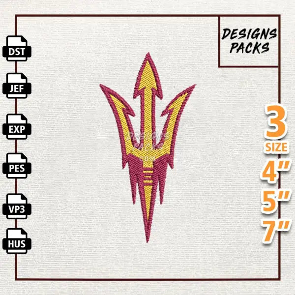 College Football Arizona State Sun Devils Embroidery Design