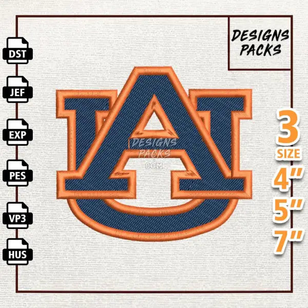 College Football Auburn Tigers Embroidery Design