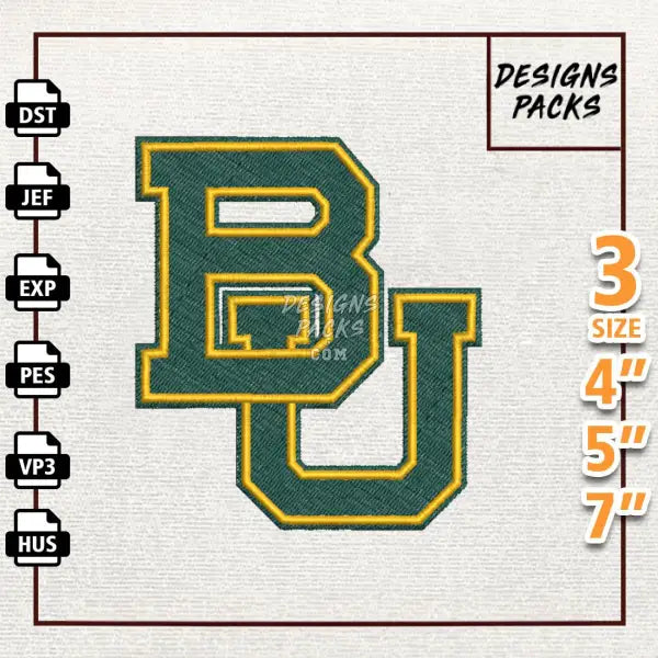 College Football Baylor Bears Embroidery Design