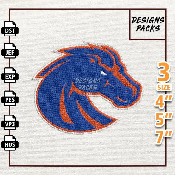 College Football Boise State Broncos Embroidery Design