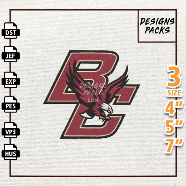 College Football Boston College Eagles Embroidery Design