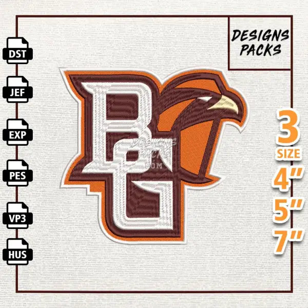 College Football Bowling Green Falcons Embroidery Design