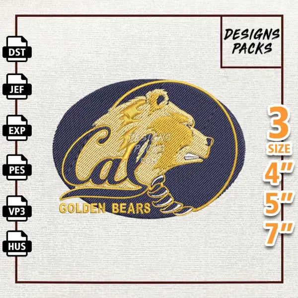 College Football California Golden Bears Embroidery Design