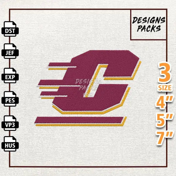 College Football Central Michigan Chippewas Embroidery Design