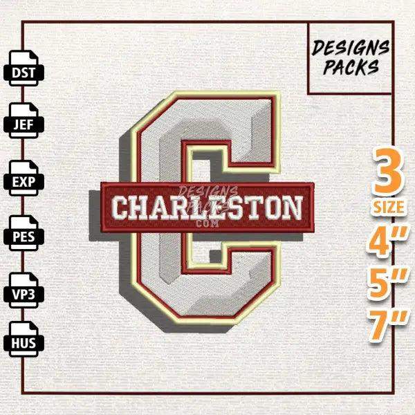 College Football Charleston Cougar Embroidery Design
