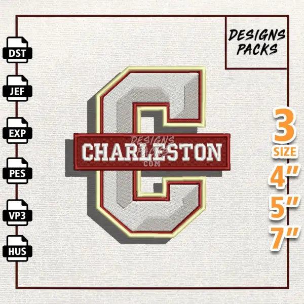 College Football Charleston Cougar Embroidery Design