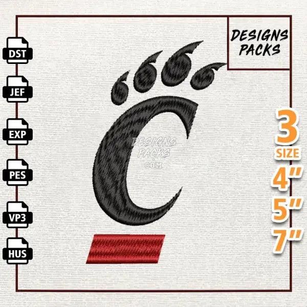 College Football Cincinnati Bearcats Embroidery Design