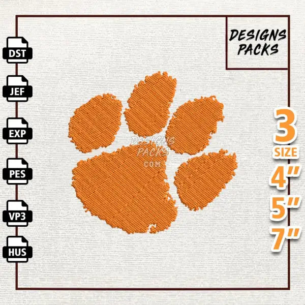 College Football Clemson Tigers Embroidery Design