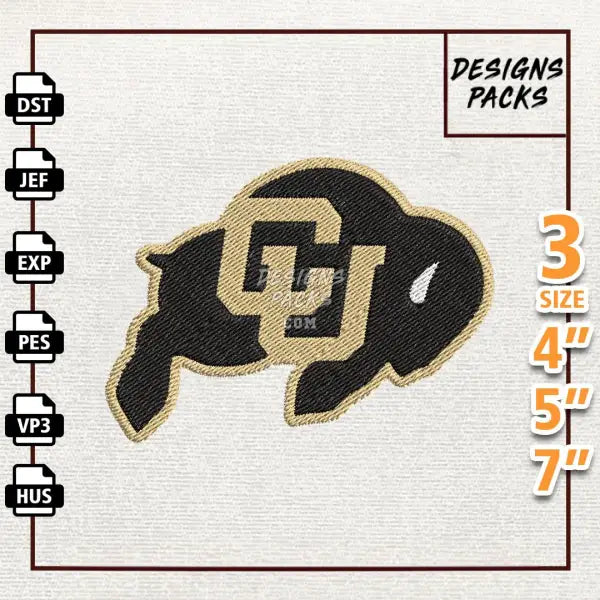 College Football Colorado Buffaloes Embroidery Design