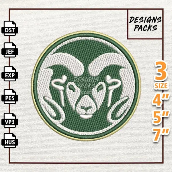 College Football Colorado State Rams Embroidery Design